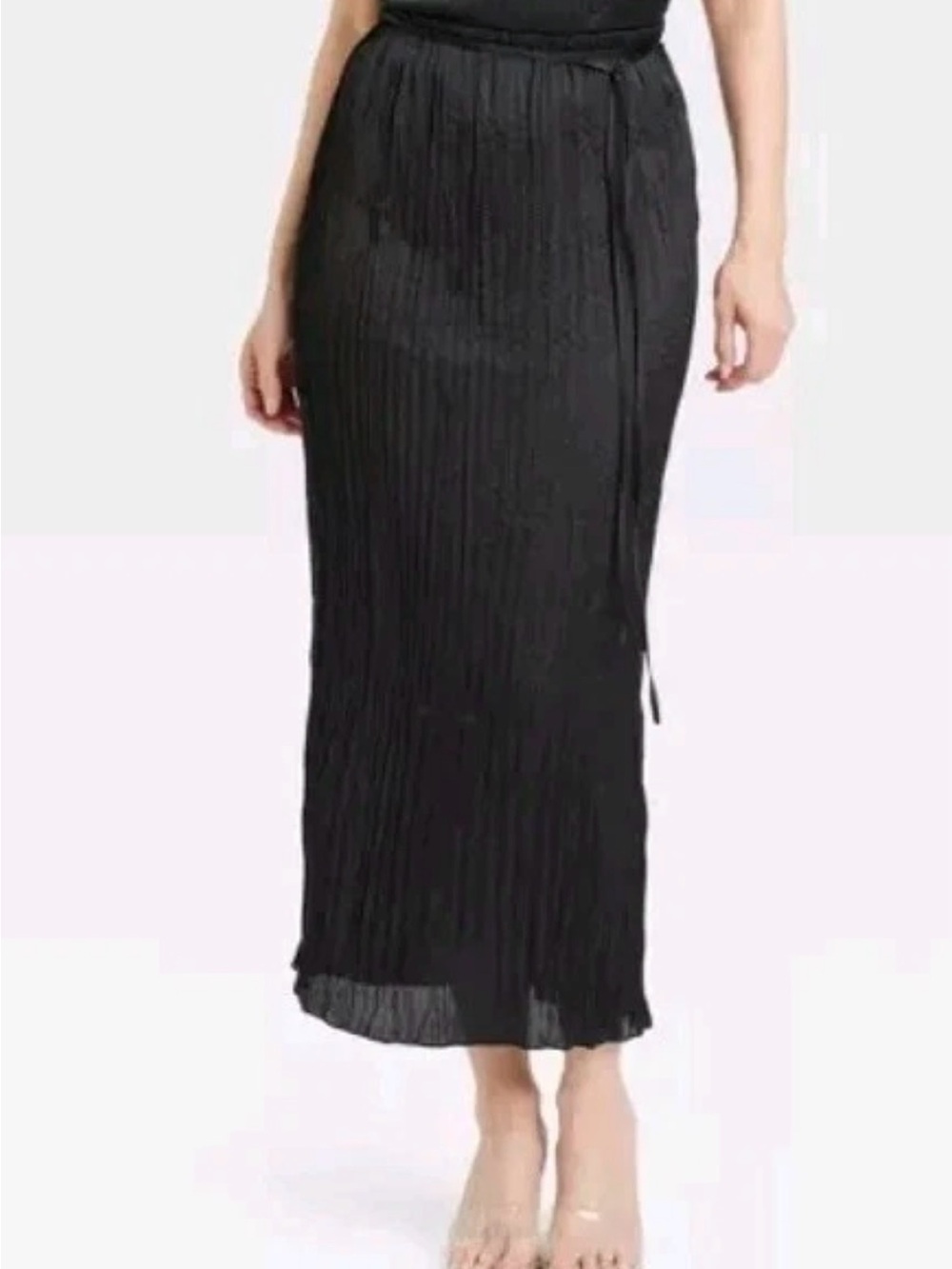 A New Day Woman’s Medium black skirt, belt string is missing - Picture 2 of 11